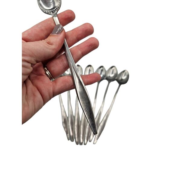 8 VTG National Parma NS Co Stainless Iced Tea Spoons 7 1/2" Japan - Picture 4 of 7